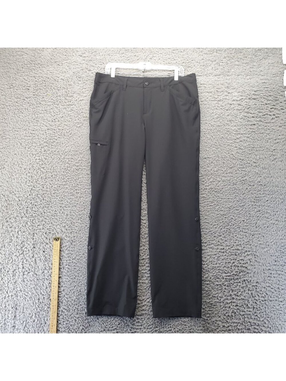 Eddie Bauer Pants Womens 12 Black Adjustable Lightweight Stretchy Nylon Outdoor